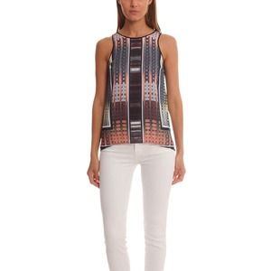 Clover Canyon Donegal Open Back Top Blouse Sleeveless Geometric Print S